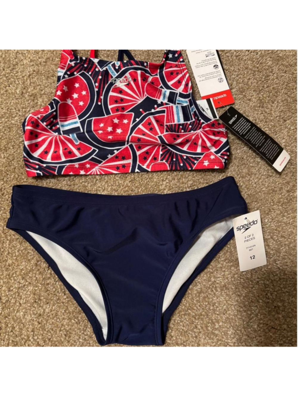 Speedo red & blue bikini set Size 12 
New with tags
#swimwear #summer